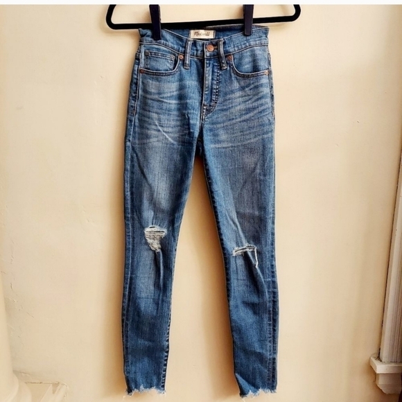 MADEWELL 9in High Rise Distressed Skinny Jeans - Picture 4 of 16